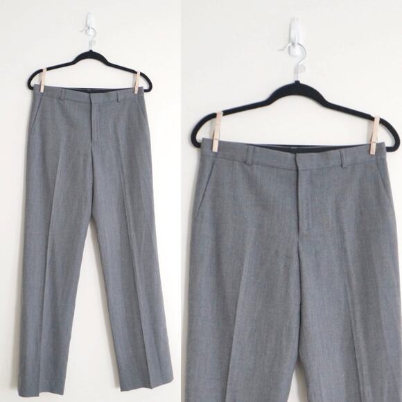 Joseph Size 36 US 4 Wool Flannel Trouser Pants Gray Straight Leg Flat Front - Picture 1 of 11
